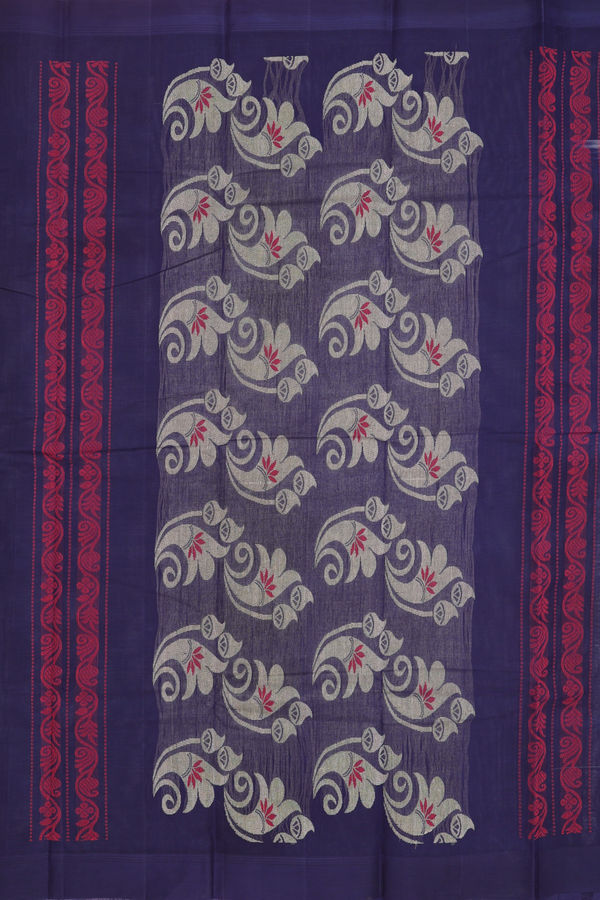 Kanchi Cotton Saree In Light Purple With Leaf Buttas