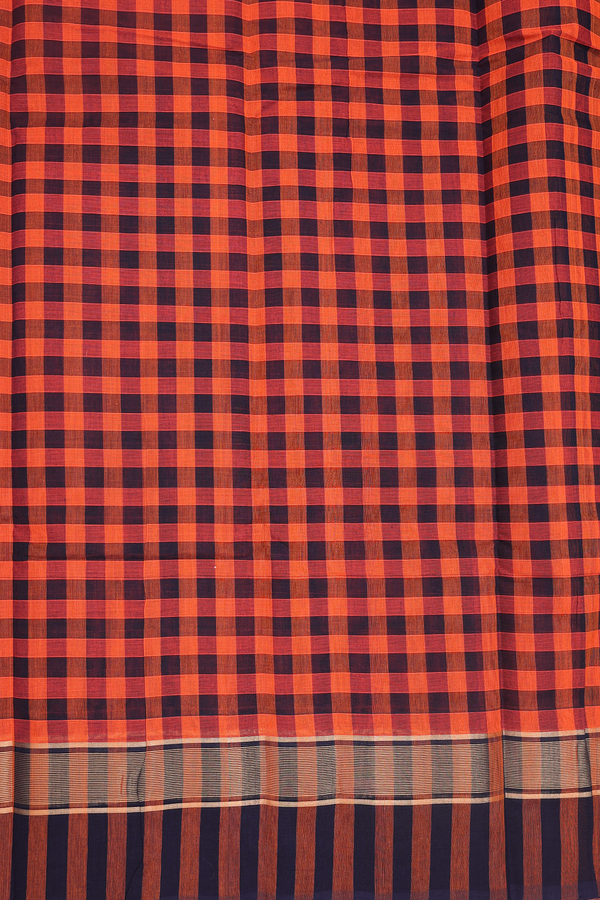 Chettinadu Cotton Saree In Red With Self Stripes Design