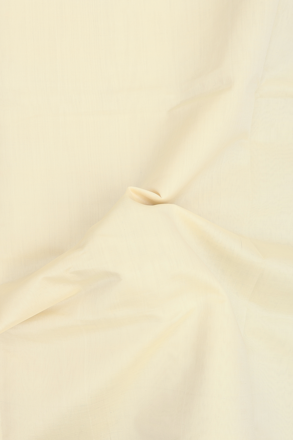 Silk Cotton Saree In Cream Color With Contrast Border