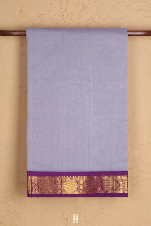 Traditional Silk Cotton Saree In Purple With Contrast Border