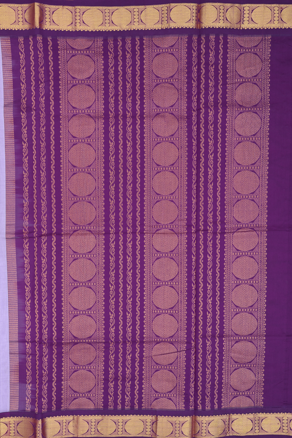 Traditional Silk Cotton Saree In Purple With Contrast Border