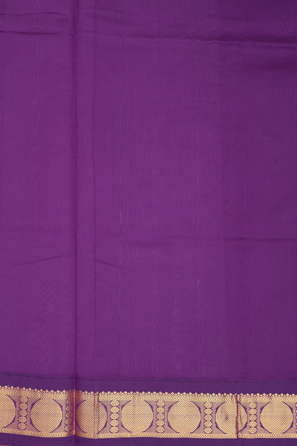 Traditional Silk Cotton Saree In Purple With Contrast Border