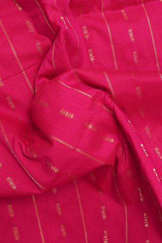 Zari Striped Design Rose Red Kalyani Cotton Saree