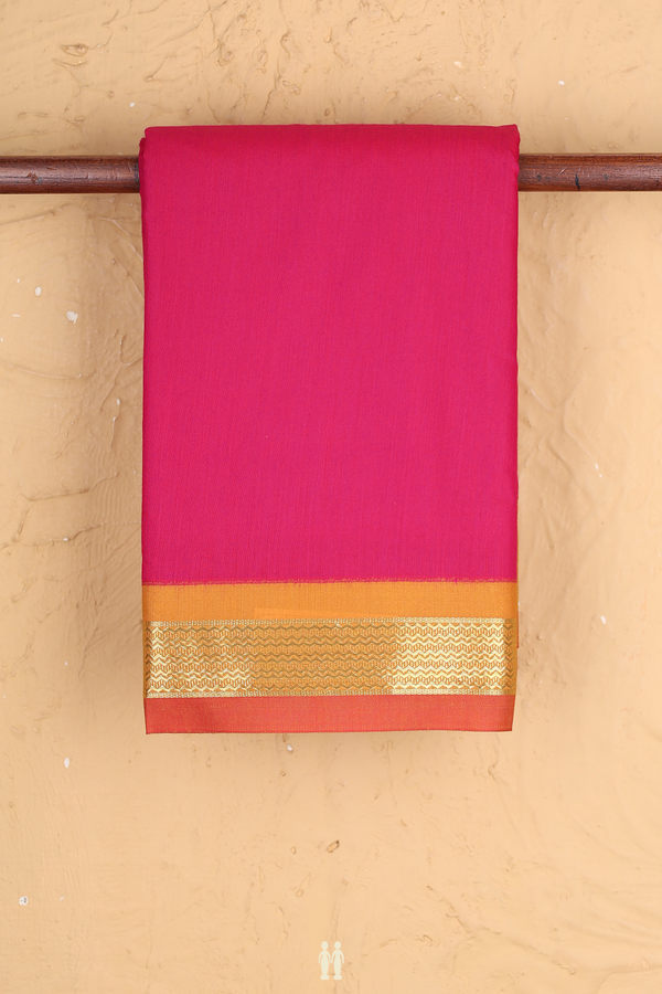 Apoorva Cotton Saree In Rani Pink With Contrast Border