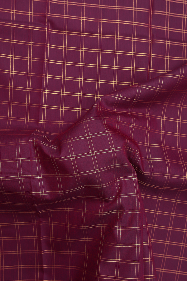 Apoorva Cotton Saree In Berry Purple With Checks Design