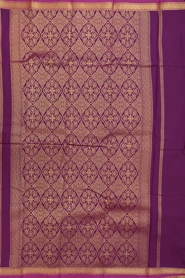 Apoorva Cotton Saree In Grape Purple With Paisley Buttas