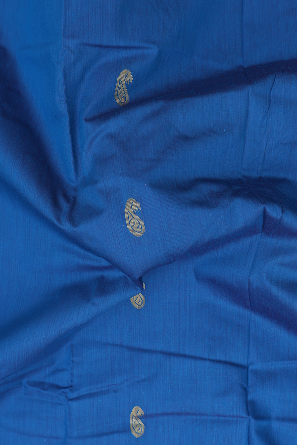 Apoorva Cotton Saree In Capri Blue With Paisley Buttas