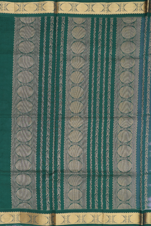 Silk Cotton Saree In Dusty Purple With Rudraksh Border