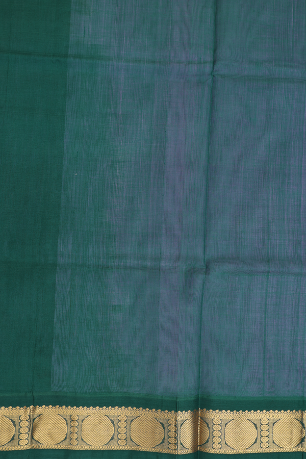 Silk Cotton Saree In Dusty Purple With Rudraksh Border