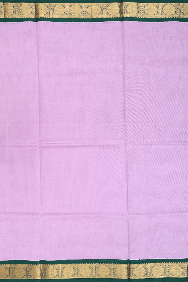 Silk Cotton Saree In Dusty Purple With Rudraksh Border