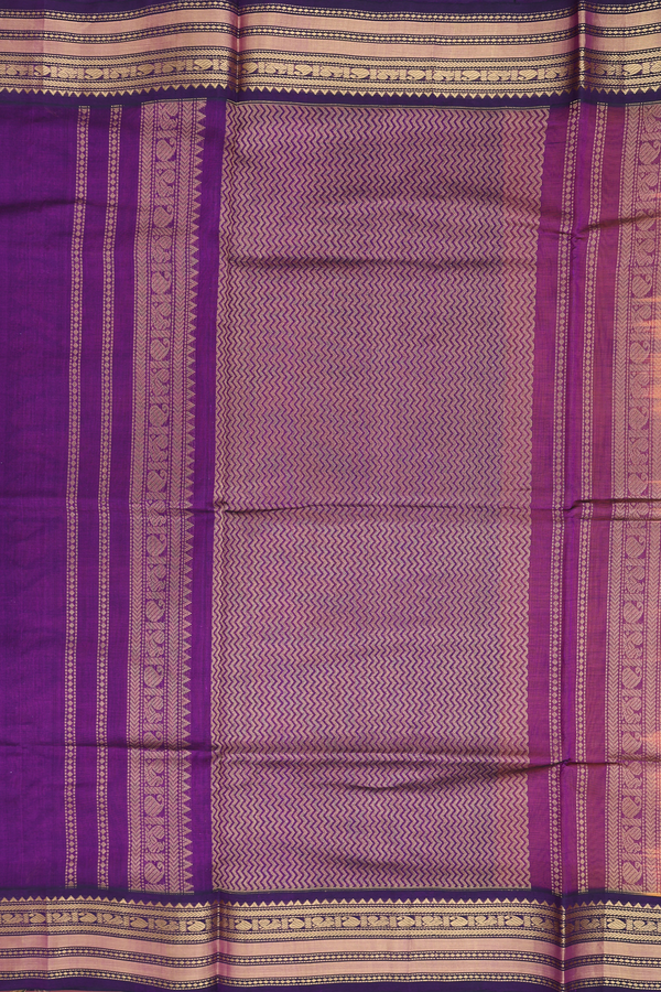 Silk Cotton Saree In Honey Orange With Contrast Border