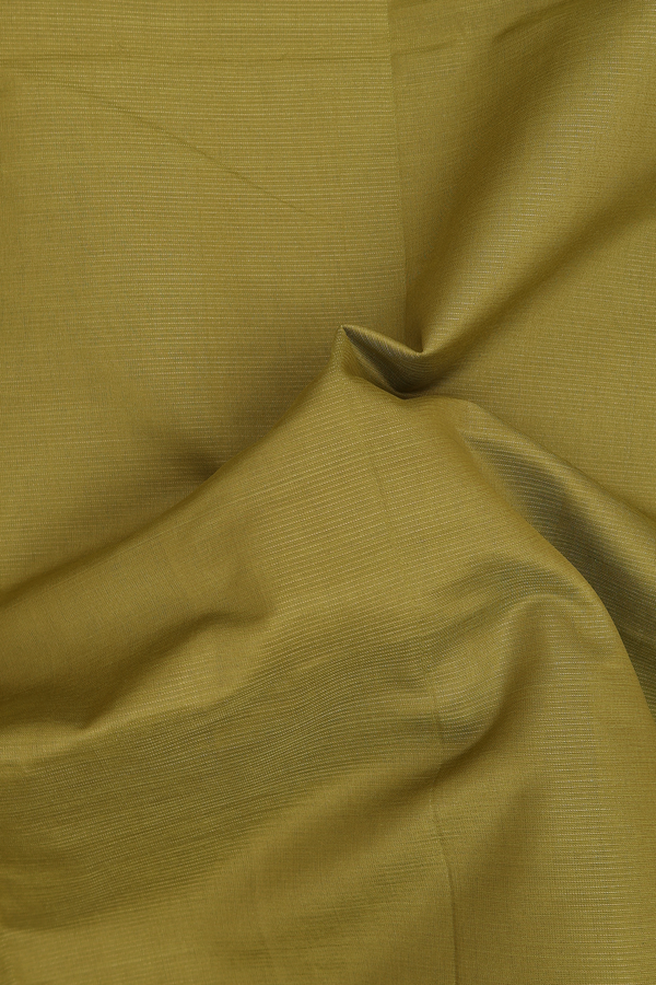 Traditional Silk Cotton Saree In Green With Stripes Design