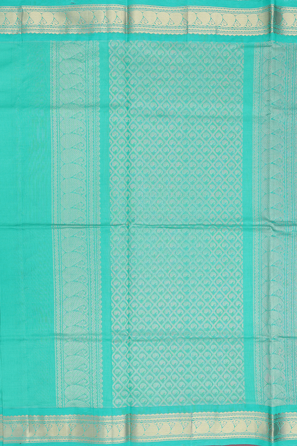Traditional Silk Cotton Saree In Purple With Stripes Design