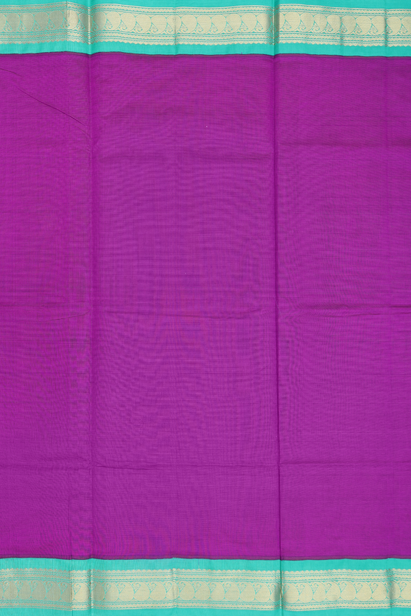 Traditional Silk Cotton Saree In Purple With Stripes Design