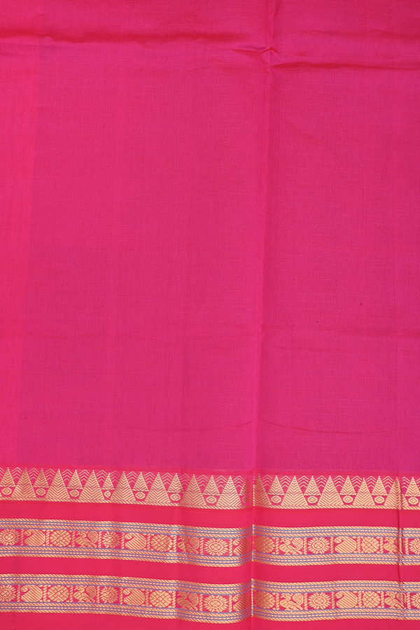 Traditional Silk Cotton Saree In Purple With Checks Design