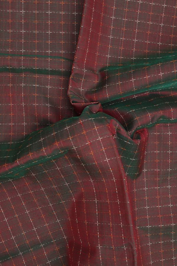 Traditional Silk Cotton Saree In Manthulir With Checks Design