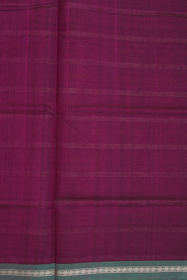 Traditional Silk Cotton Saree In Purple With Stripes Design