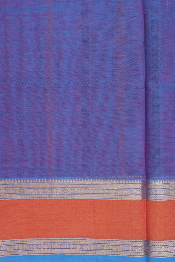 Traditional Silk Cotton Saree In Dual Tone With Checks Design