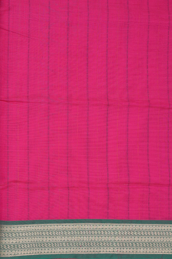 Traditional Silk Cotton Saree In Pink With Checks Design