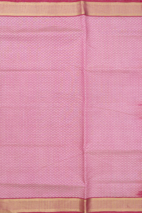 Silk Cotton Saree In Pink With Paai Madippu Kattam Design
