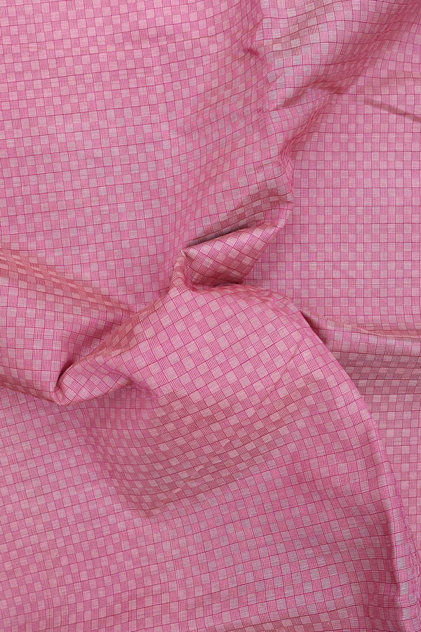 Silk Cotton Saree In Pink With Paai Madippu Kattam Design