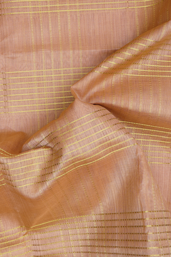 Traditional Silk Cotton Saree Brown With Checks Design