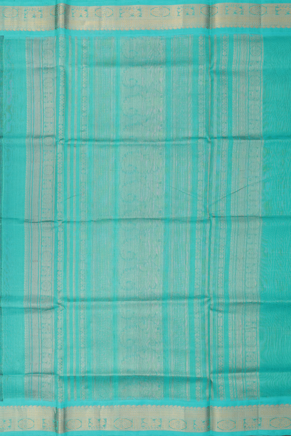 Silk Cotton Saree In Purple With Rudraksh Buttas