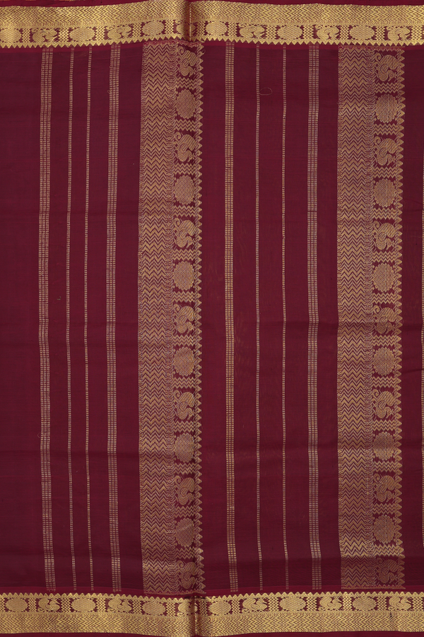 Traditional Silk Cotton Saree In Yellow With Zari Buttas