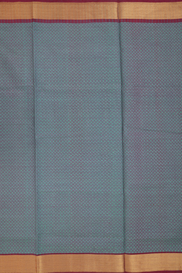 Silk Cotton Saree In Green With Paai Madippu Kattai Design