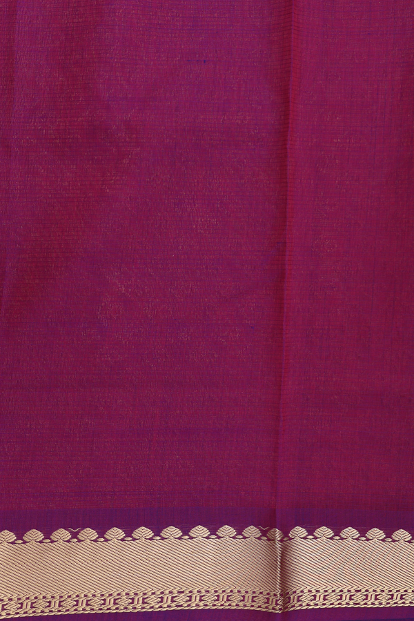 Traditional Silk Cotton Saree In Rani Pink With Zari Buttas