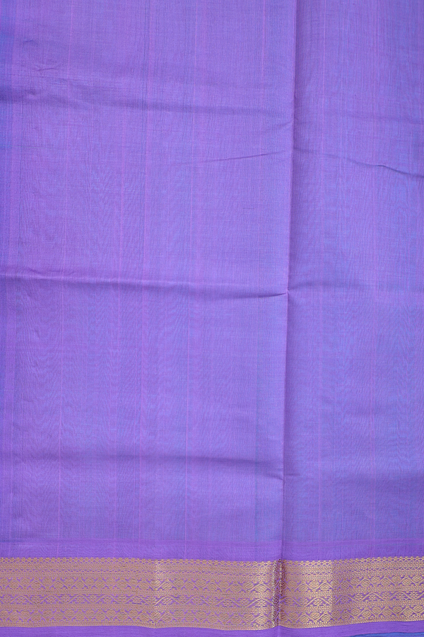 Traditional Silk Cotton Saree In Aqua Blue With Stripes Design