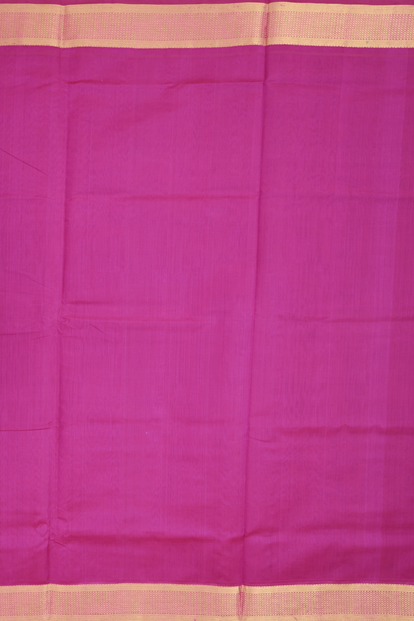 Traditional Silk Cotton Saree In Purple Rose With Zari Border