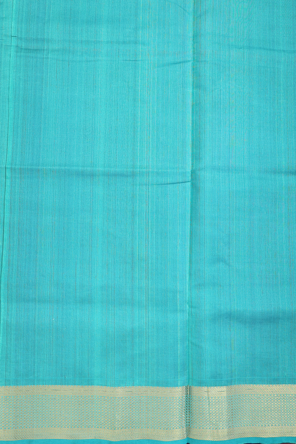 Traditional Silk Cotton Saree In Royal Blue With Zari Border