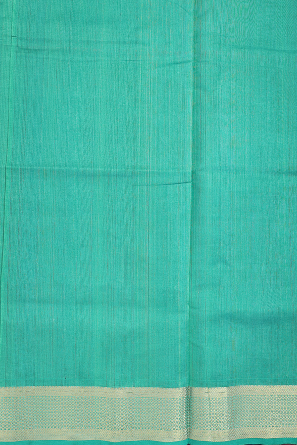 Traditional Silk Cotton Saree In Royal Blue With Zari Border