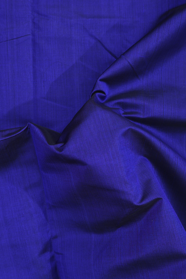 Traditional Silk Cotton Saree In Royal Blue With Zari Border