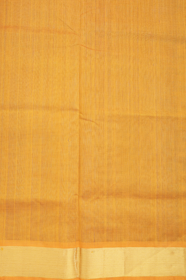 Silk Cotton Saree In Ramar Green With Contrast Border