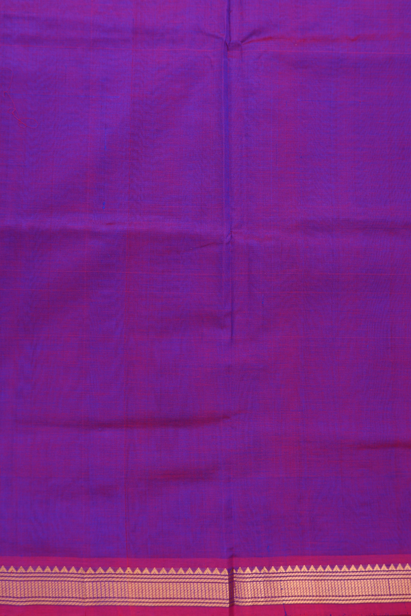 Silk Cotton Saree In Grape Purple With Elephant Buttas