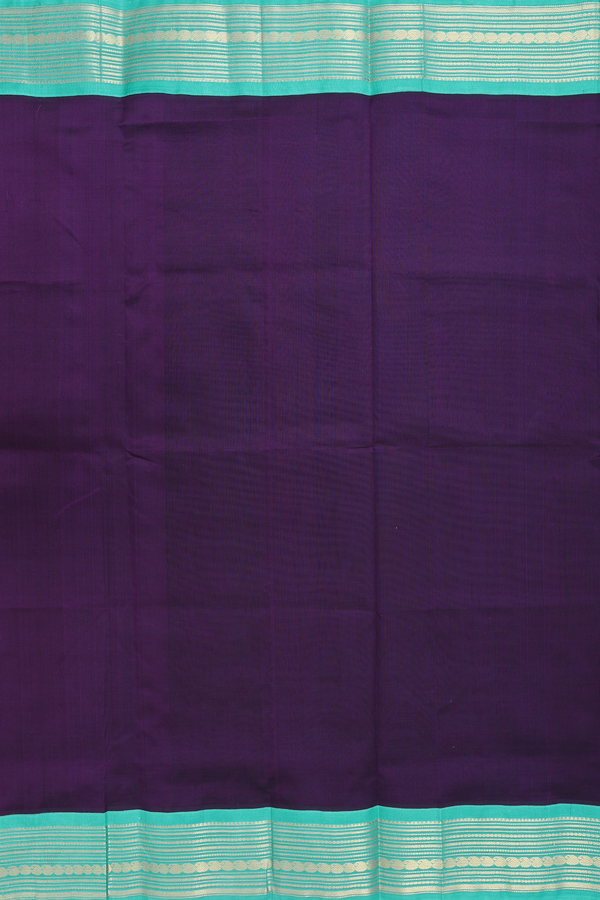 Silk Cotton Saree In Purple With Contrast Border
