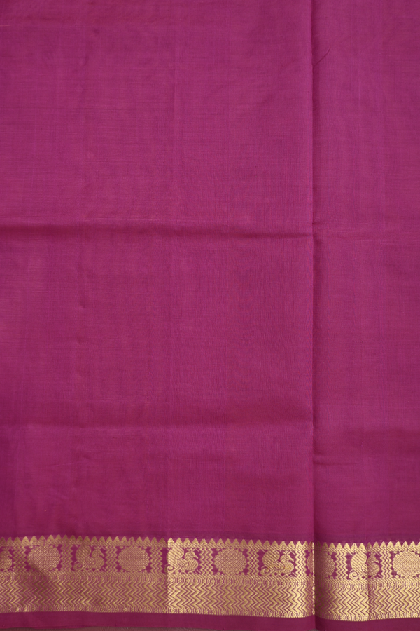 Traditional Silk Cotton Saree In Coral Pink With Zari Buttas