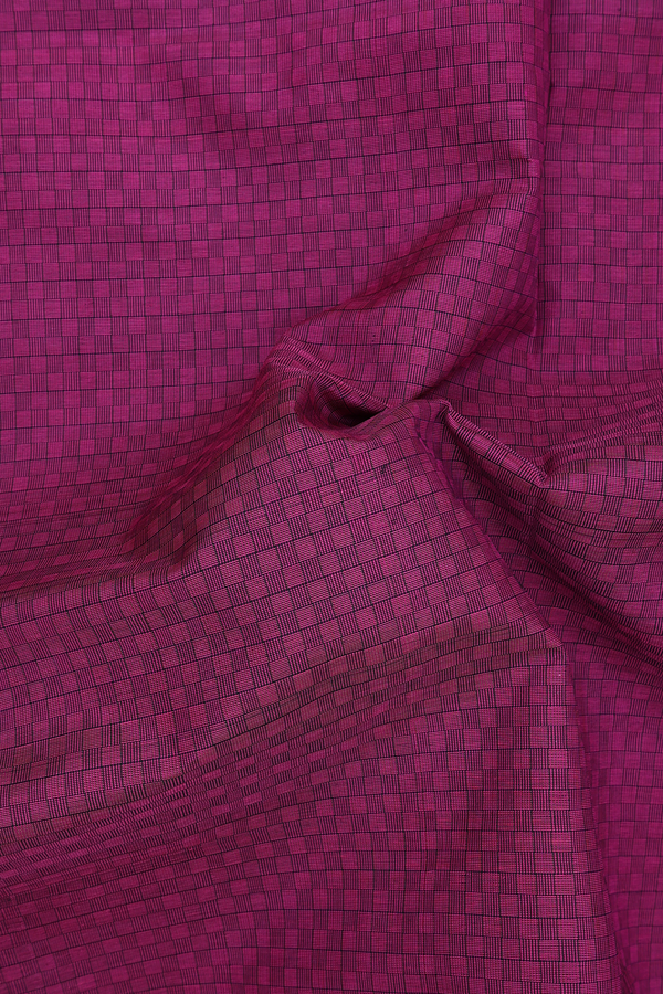 Silk Cotton Saree In Purple With Paai Madippu Kattam Design