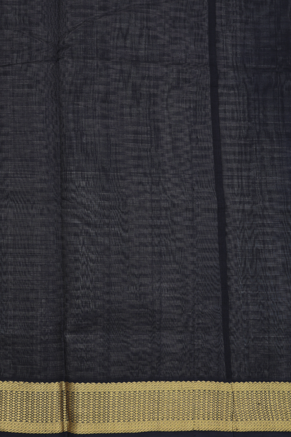 Silk Cotton Saree In Grey With Paai Madippu Kattam Design
