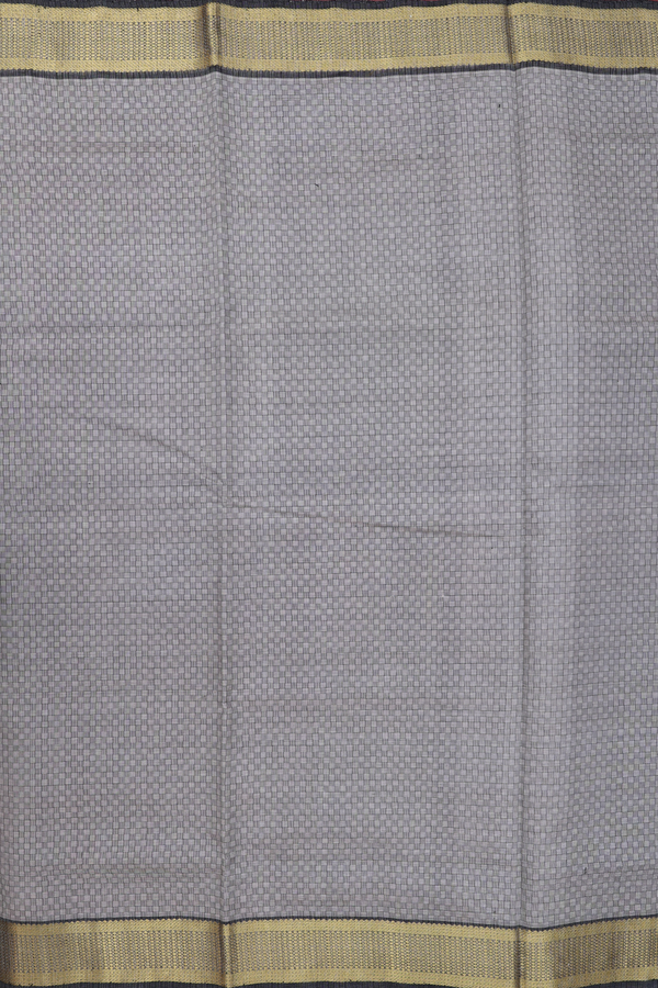 Silk Cotton Saree In Grey With Paai Madippu Kattam Design