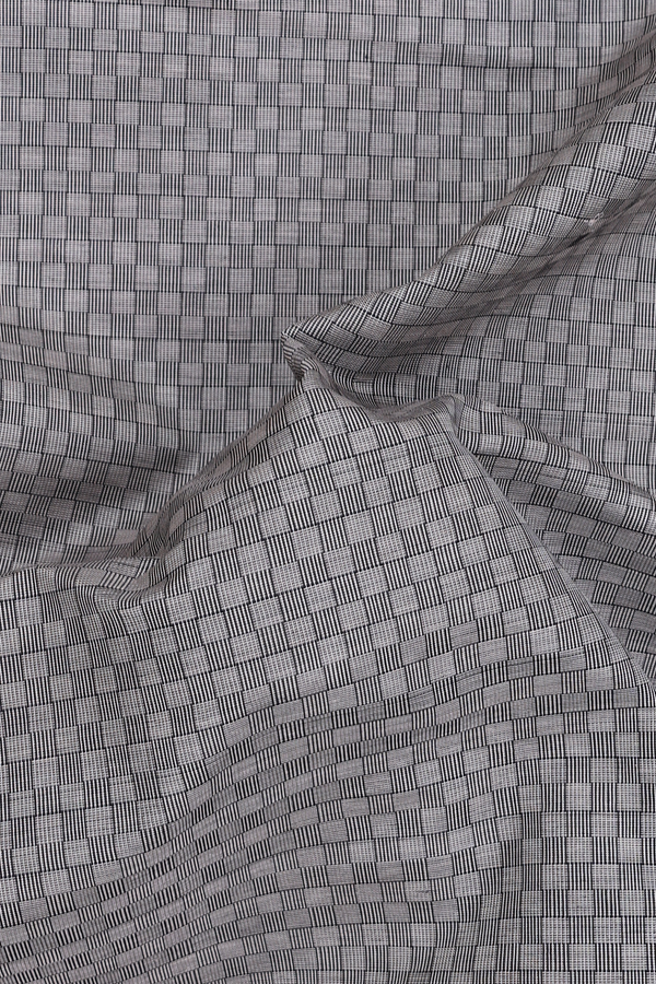 Silk Cotton Saree In Grey With Paai Madippu Kattam Design