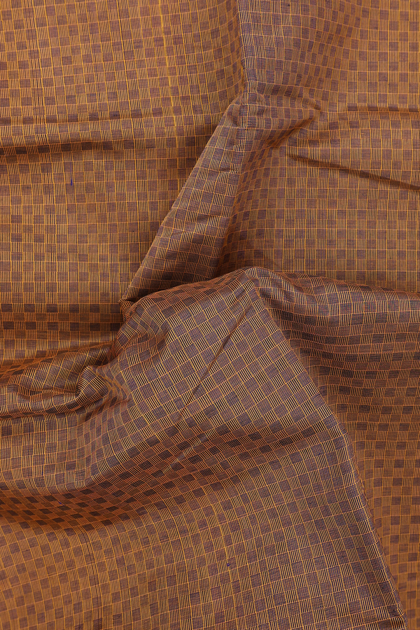 Silk Cotton Saree In Brown With Paai Madippu Kattam Design