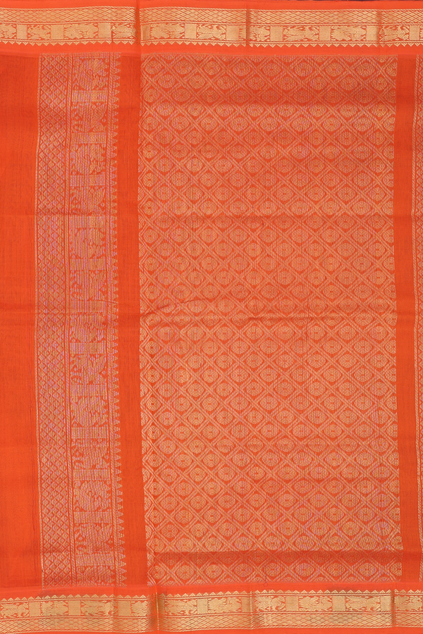 Traditional Silk Cotton Saree In Grey With Zari Buttas