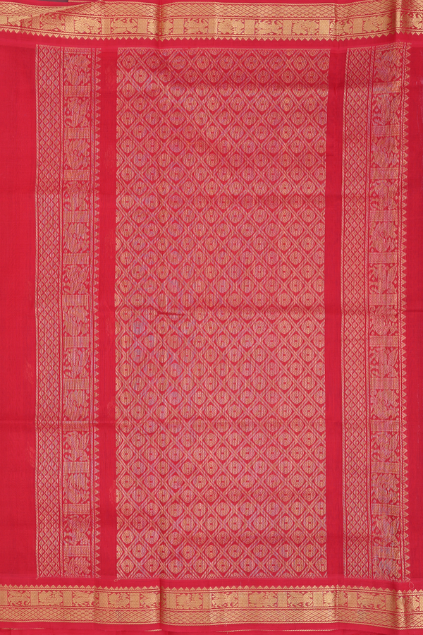 Traditional Silk Cotton Saree In Lavender With Zari Buttas