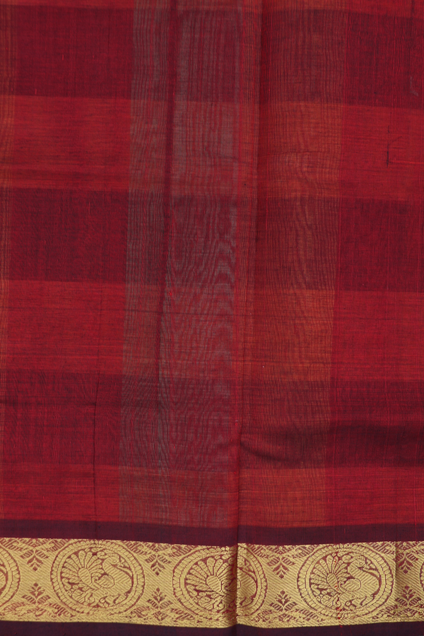 Traditional Silk Cotton Saree In Multicolor With Checks Design