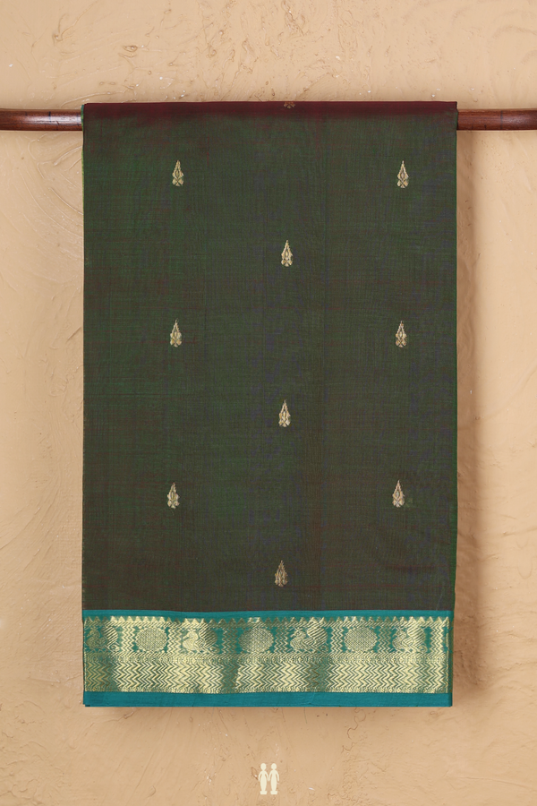 Traditional Silk Cotton Saree In Manthulir With Zari Buttas