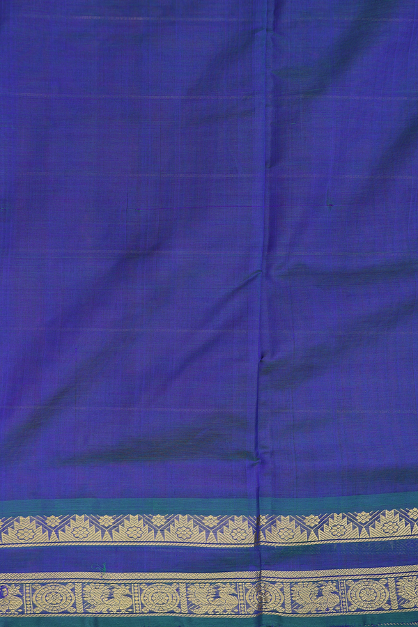 Traditional Silk Cotton Saree In Purple With Checks Design