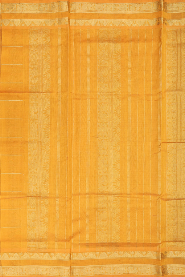Traditional Silk Cotton Saree In Red With Checks Design